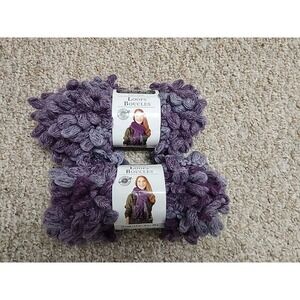 Loops & Threads Loops Boucles Yarn Purple Aubergine Lot of 2 LPS-08 Super Bulky